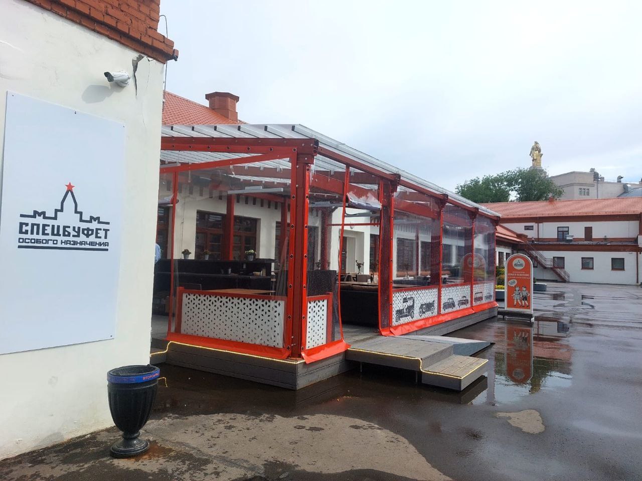 ПВХ шторы для летней террасы кафе в посёлке Кратово